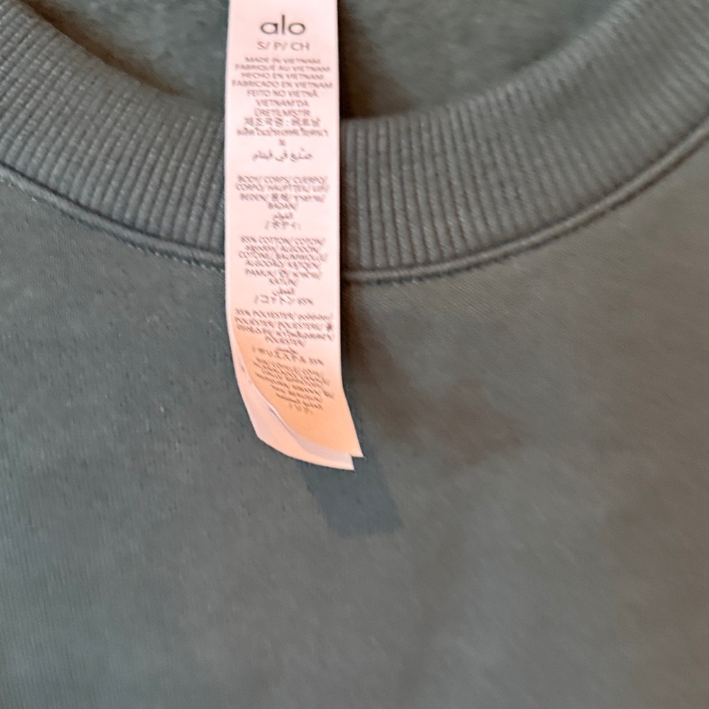ALO Yoga Ladies Dark Green Crewneck Sweater - Picture 5 of 6